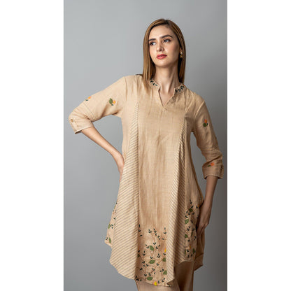 The House of Hemp Women Beige Latest Stylish Co-Ord (Set of 2)