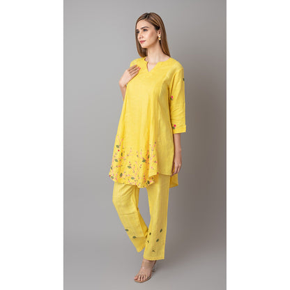 The House of Hemp Women Yellow Latest Stylish Co-Ord (Set of 2)