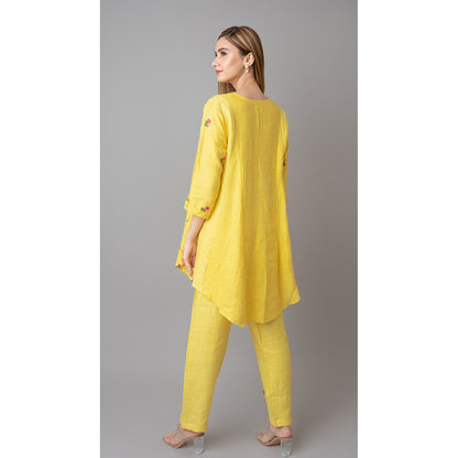 The House of Hemp Women Yellow Latest Stylish Co-Ord (Set of 2)