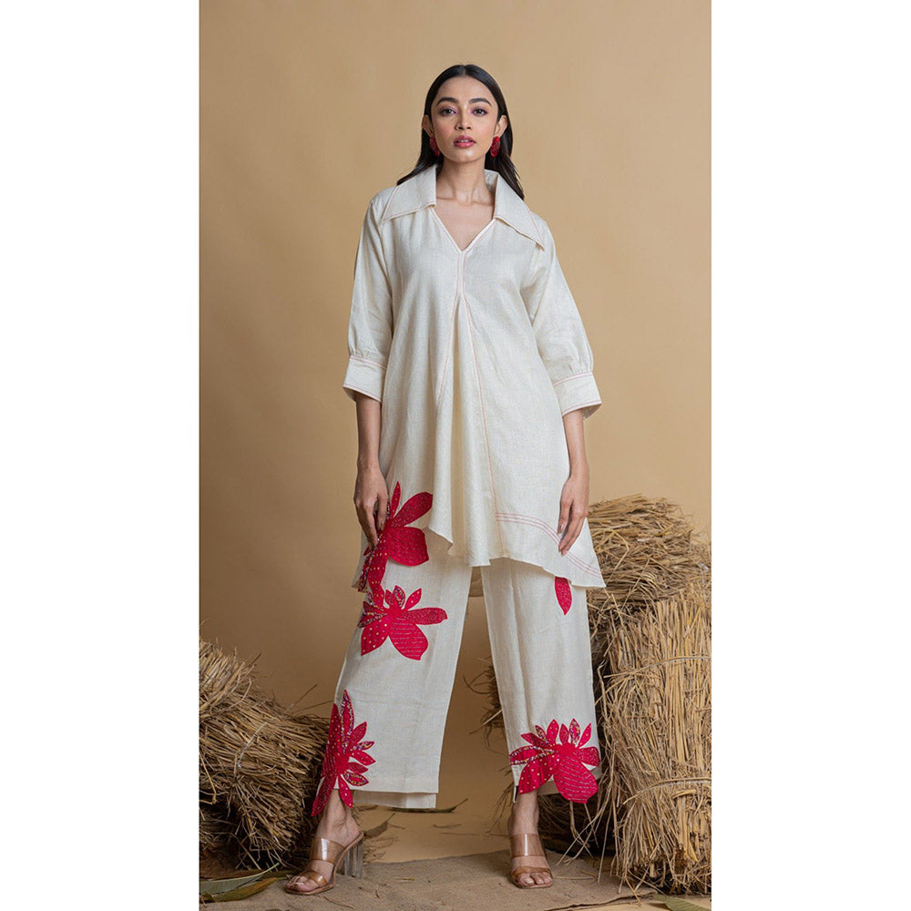 The House of Hemp Women Off White Latest Stylish Co-Ord (Set of 2)