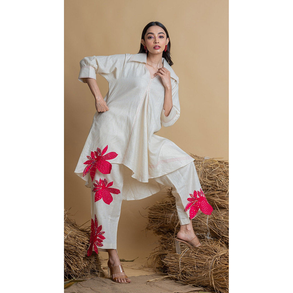 The House of Hemp Women Off White Latest Stylish Co-Ord (Set of 2)