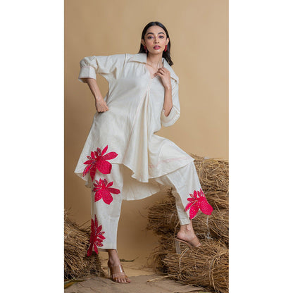The House of Hemp Women Off White Latest Stylish Co-Ord (Set of 2)