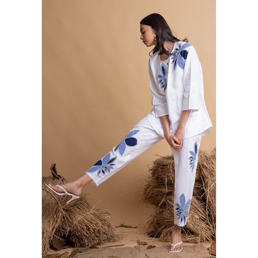 The House of Hemp Women White Latest Stylish Co-Ord (Set of 2)