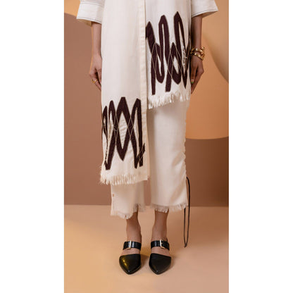 The House of Hemp Women Off White Latest Stylish Kurta and Pant (Set of 2)