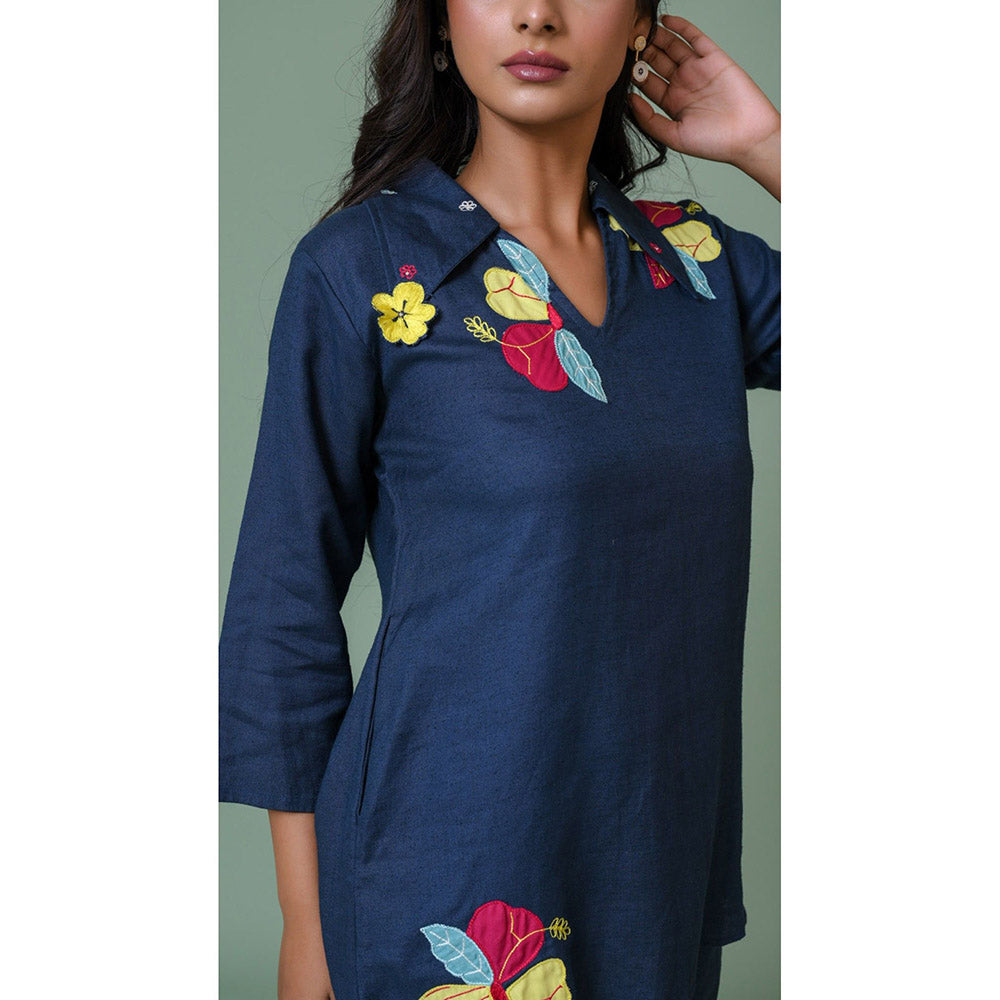 The House of Hemp Women Navy Blue Latest Stylish Co-Ord (Set of 2)