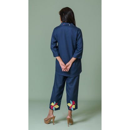 The House of Hemp Women Navy Blue Latest Stylish Co-Ord (Set of 2)