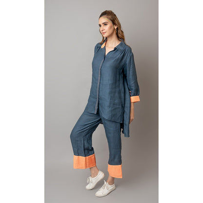 The House of Hemp Women Teal Latest Stylish Co-Ord (Set of 2)
