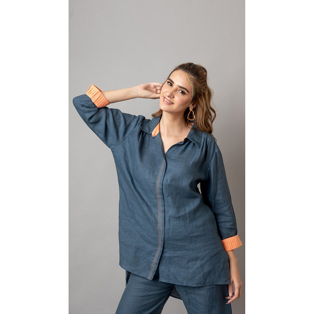 The House of Hemp Women Teal Latest Stylish Co-Ord (Set of 2)