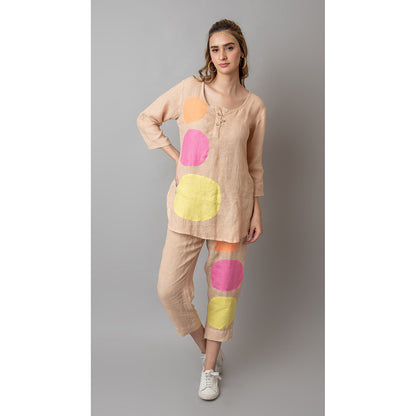 The House of Hemp Women Beige Latest Stylish Co-Ord (Set of 2)