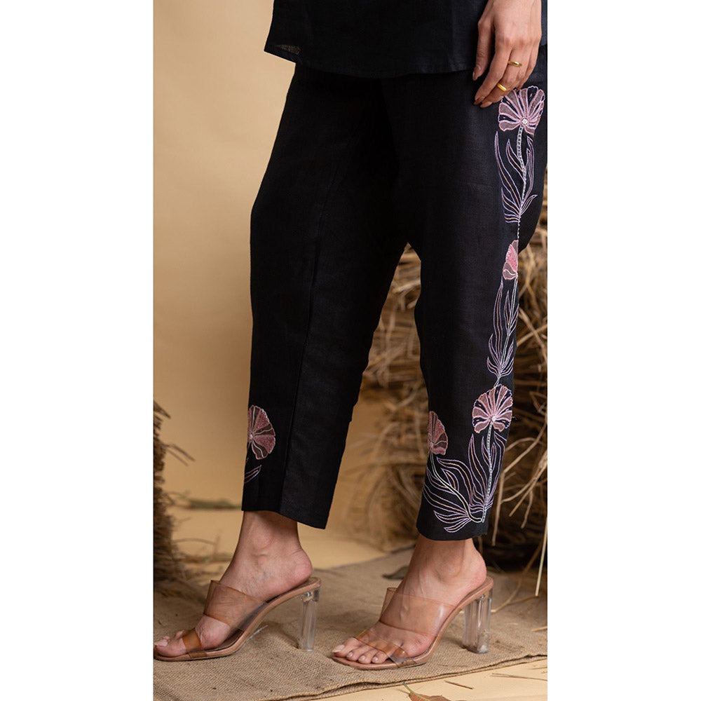 The House of Hemp Women Black Latest Stylish Co-Ord (Set of 2)