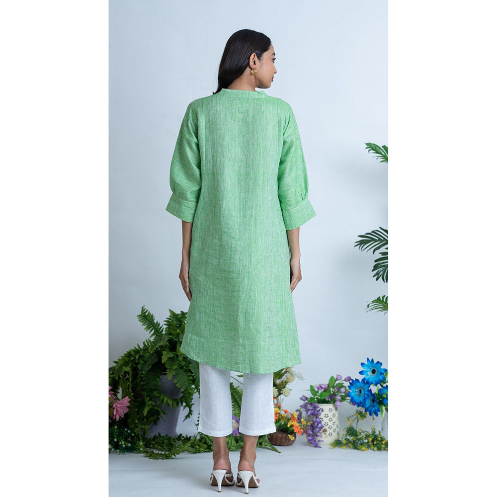 The House of Hemp Women Green Latest Stylish Kurta and Pant (Set of 2)