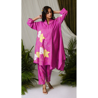 The House of Hemp Women Pink Latest Stylish Kurta and Pant (Set of 2)