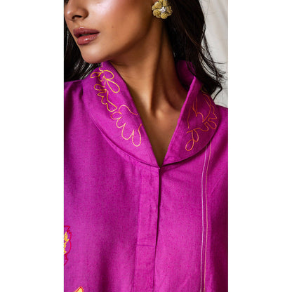 The House of Hemp Women Pink Latest Stylish Kurta and Pant (Set of 2)