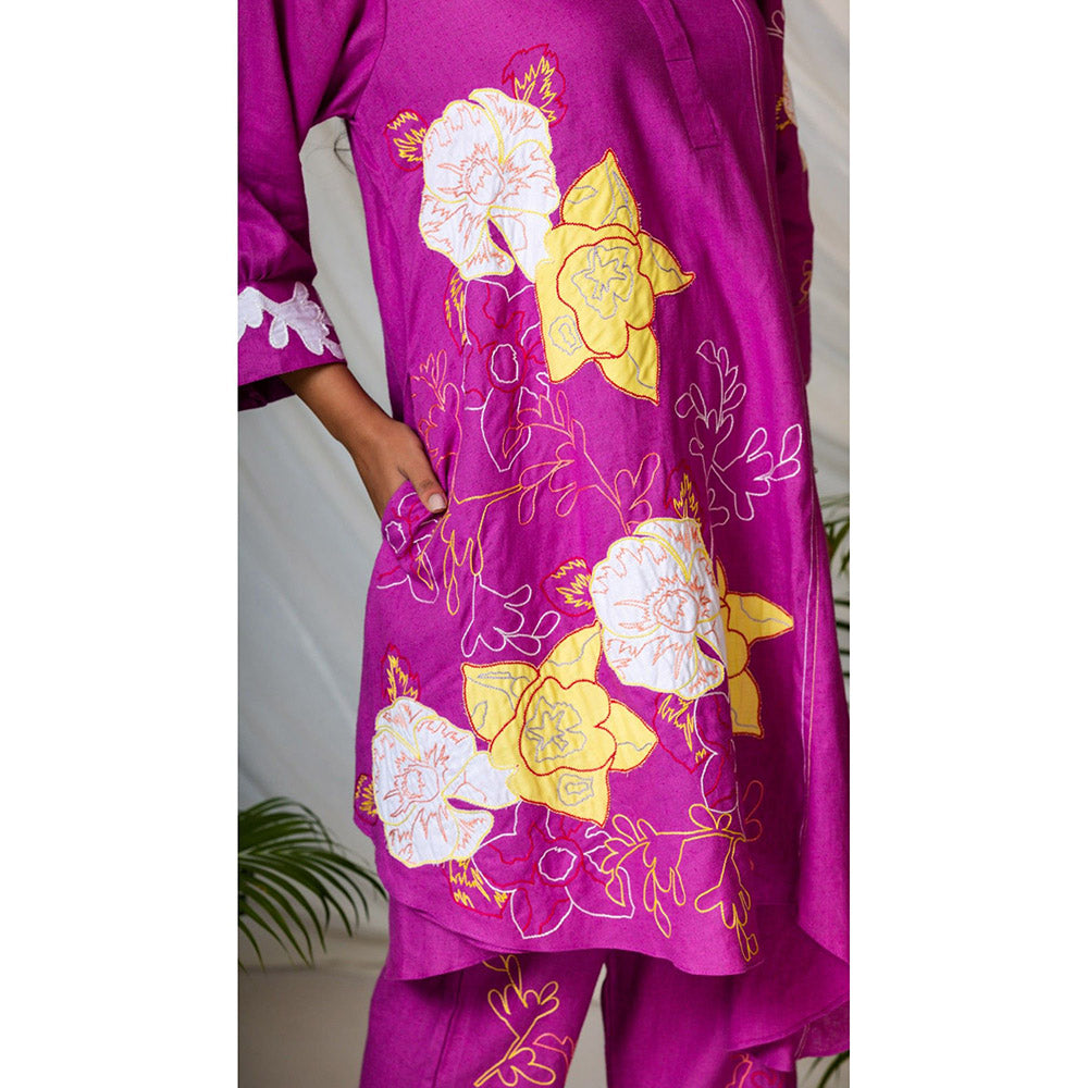 The House of Hemp Women Pink Latest Stylish Kurta and Pant (Set of 2)