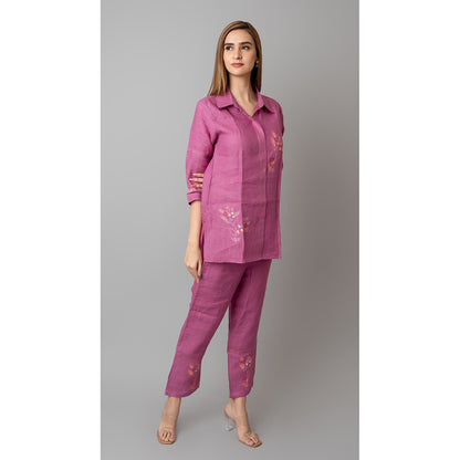 The House of Hemp Women Purple Latest Stylish Co-Ord (Set of 2)