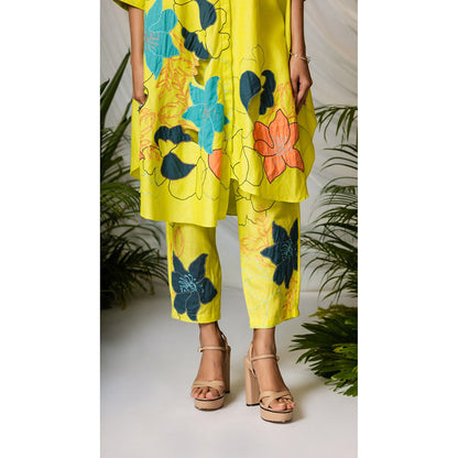 The House of Hemp Women Green Latest Stylish Kurta and Pant (Set of 2)