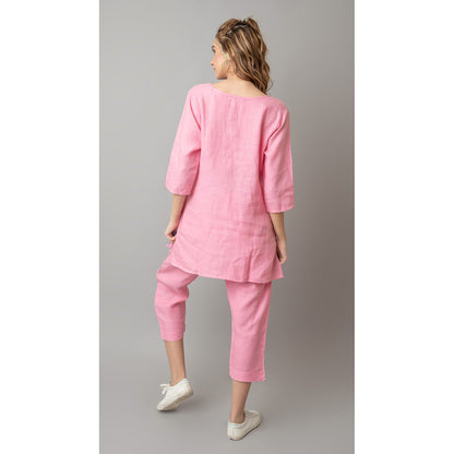 The House of Hemp Women Pink Latest Stylish Co-Ord (Set of 2)