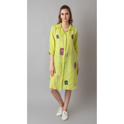 The House of Hemp Women Latest Midi Length Three Fourth Sleeves Dress