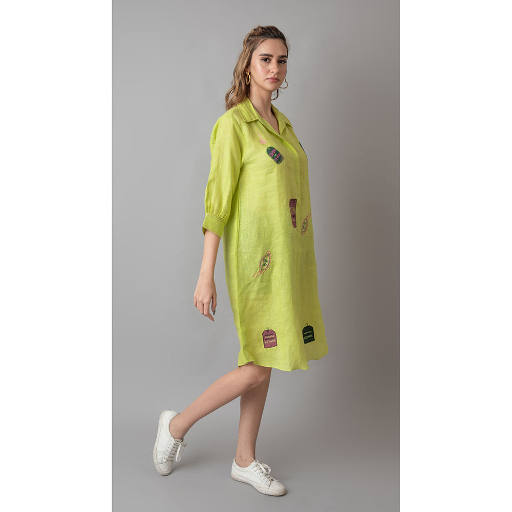 The House of Hemp Women Latest Midi Length Three Fourth Sleeves Dress