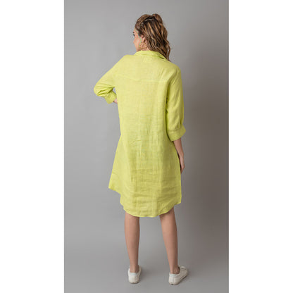 The House of Hemp Women Latest Midi Length Three Fourth Sleeves Dress