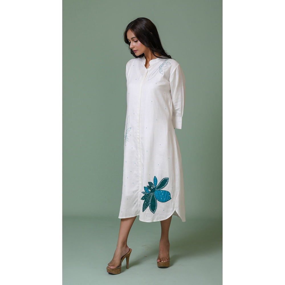 The House of Hemp Women Latest Midi Length Three Fourth Sleeves Dress