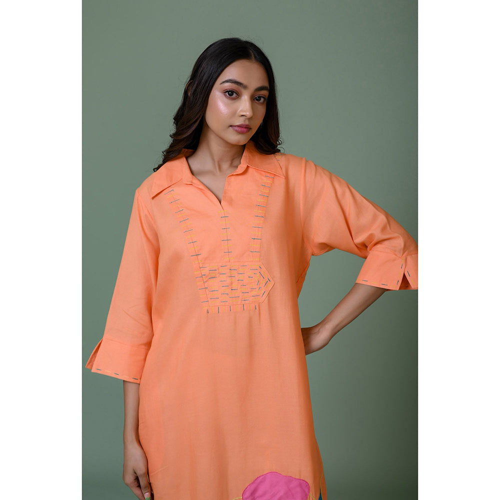 The House of Hemp Women Latest Midi Length Three Fourth Sleeves Dress