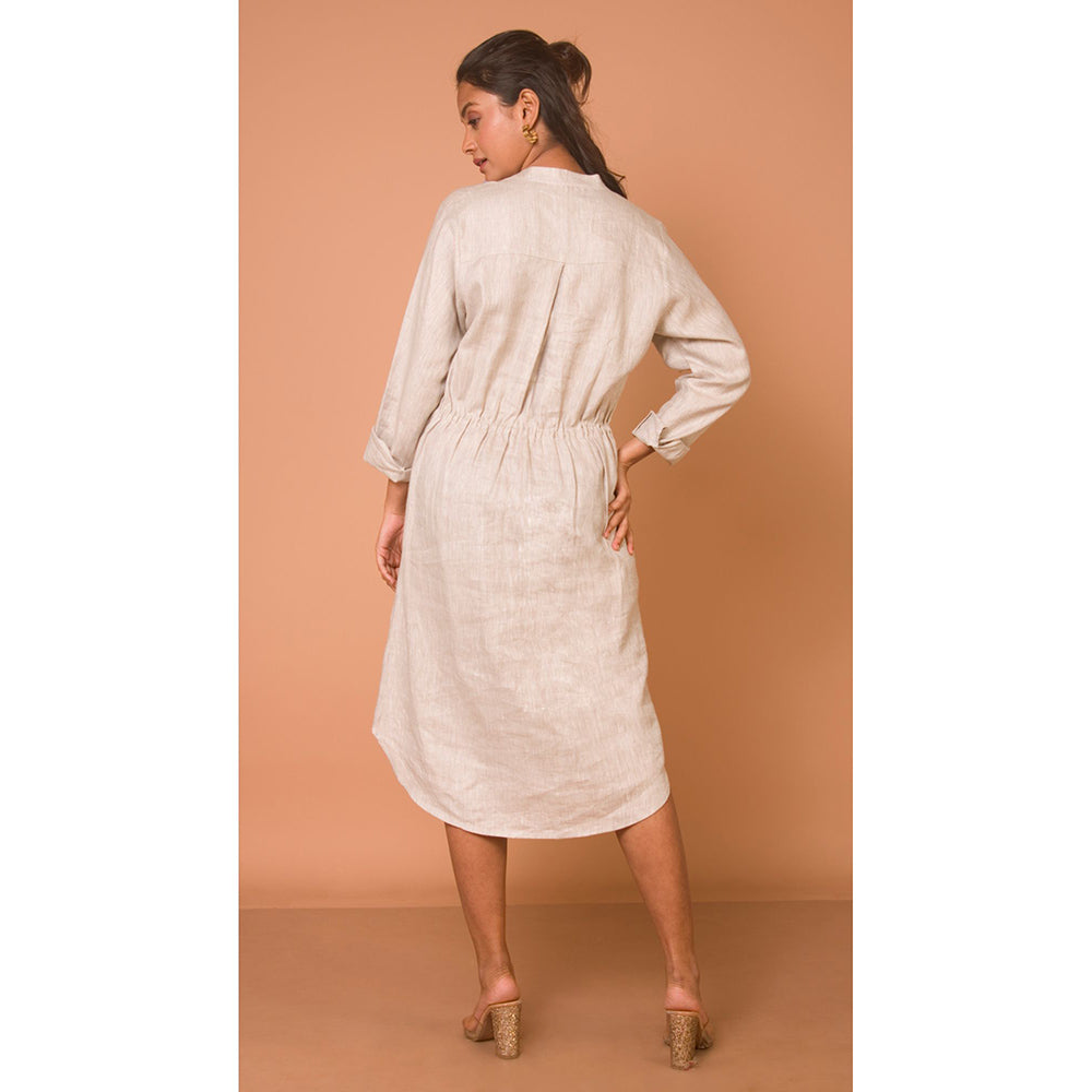The House of Hemp Women Latest Midi Length Three Fourth Sleeves Dress