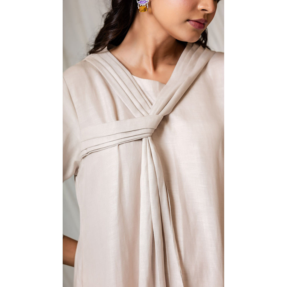 The House of Hemp Women Latest Midi Length Three Fourth Sleeves Dress