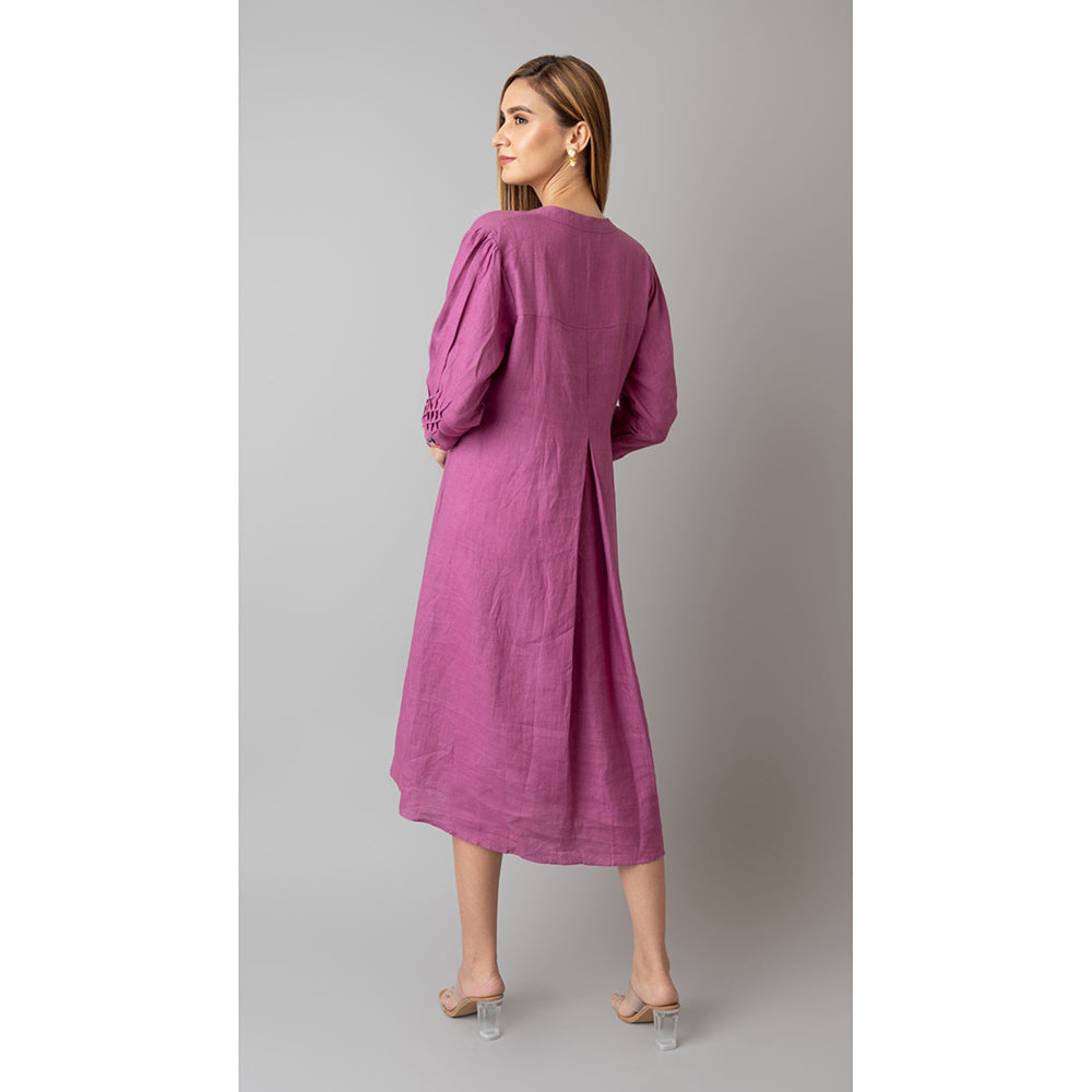 The House of Hemp Women Latest Midi Length Three Fourth Sleeves Dress