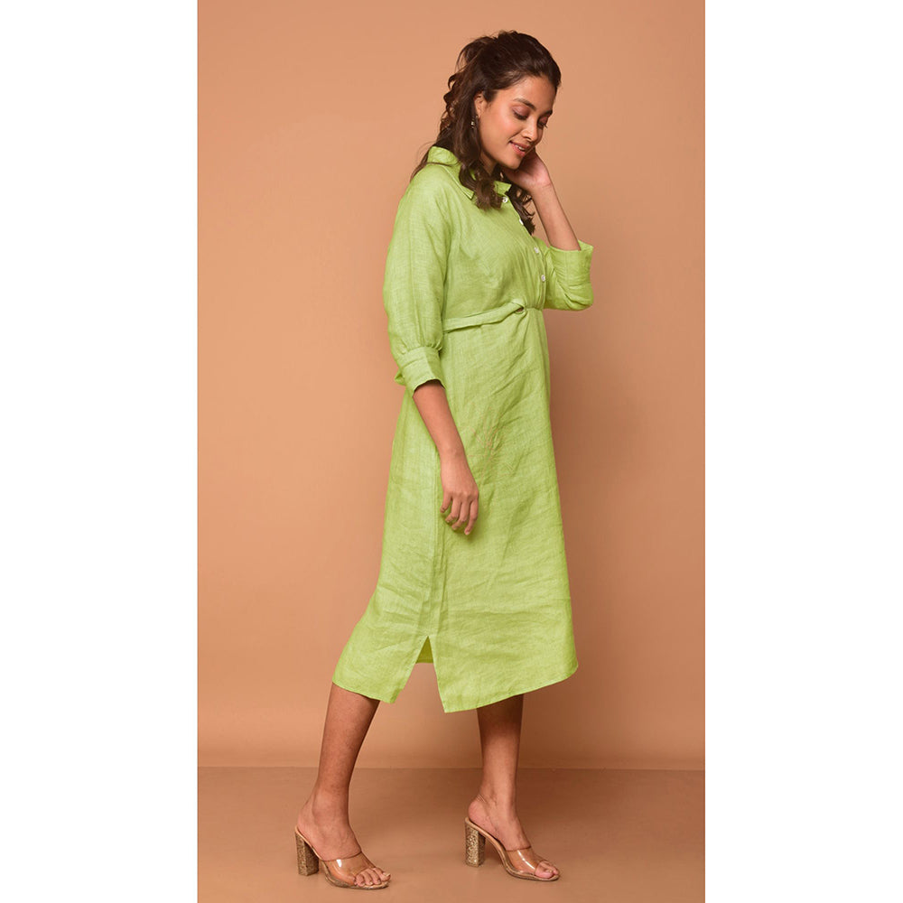 The House of Hemp Women Latest Midi Length Three Fourth Sleeves Dress