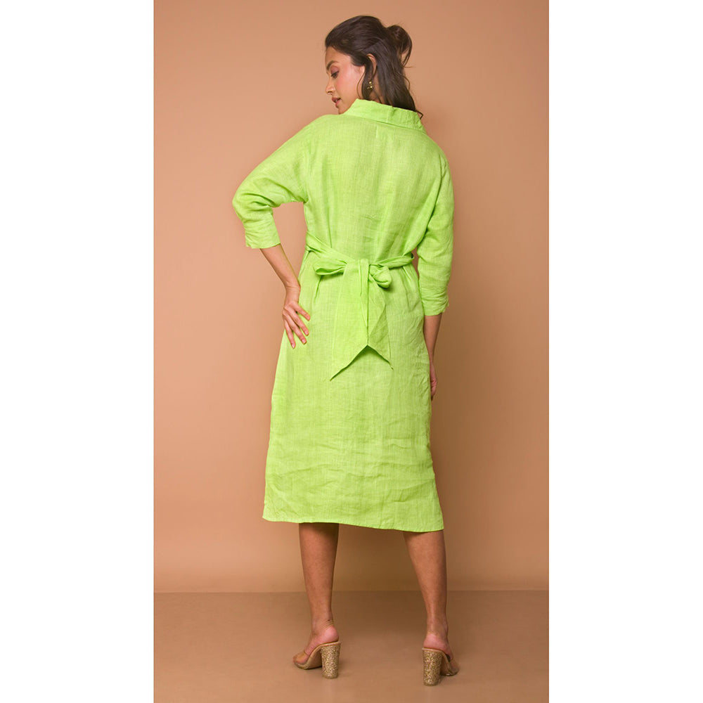 The House of Hemp Women Latest Midi Length Three Fourth Sleeves Dress