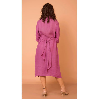 The House of Hemp Women Latest Midi Length Three Fourth Sleeves Dress