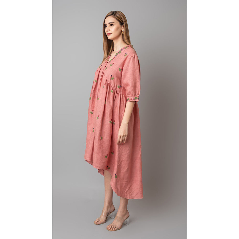The House of Hemp Women Latest Knee Length Three Fourth Sleeves Dress
