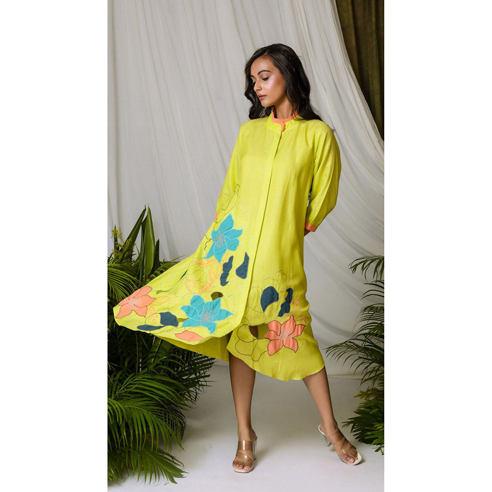 The House of Hemp Women Latest Midi Length Three Fourth Sleeves Dress
