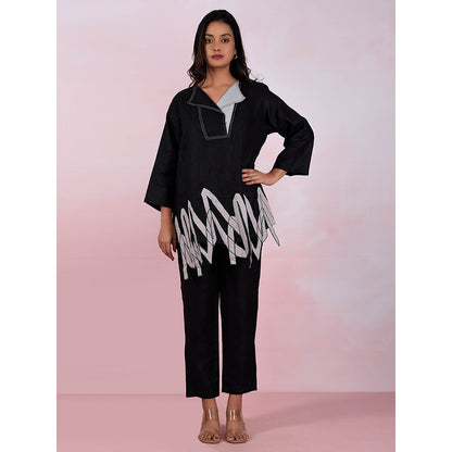 The House of Hemp Women Latest Stylish Neck Hemp And Lyocell Grey Co-Ord (Set of 2)