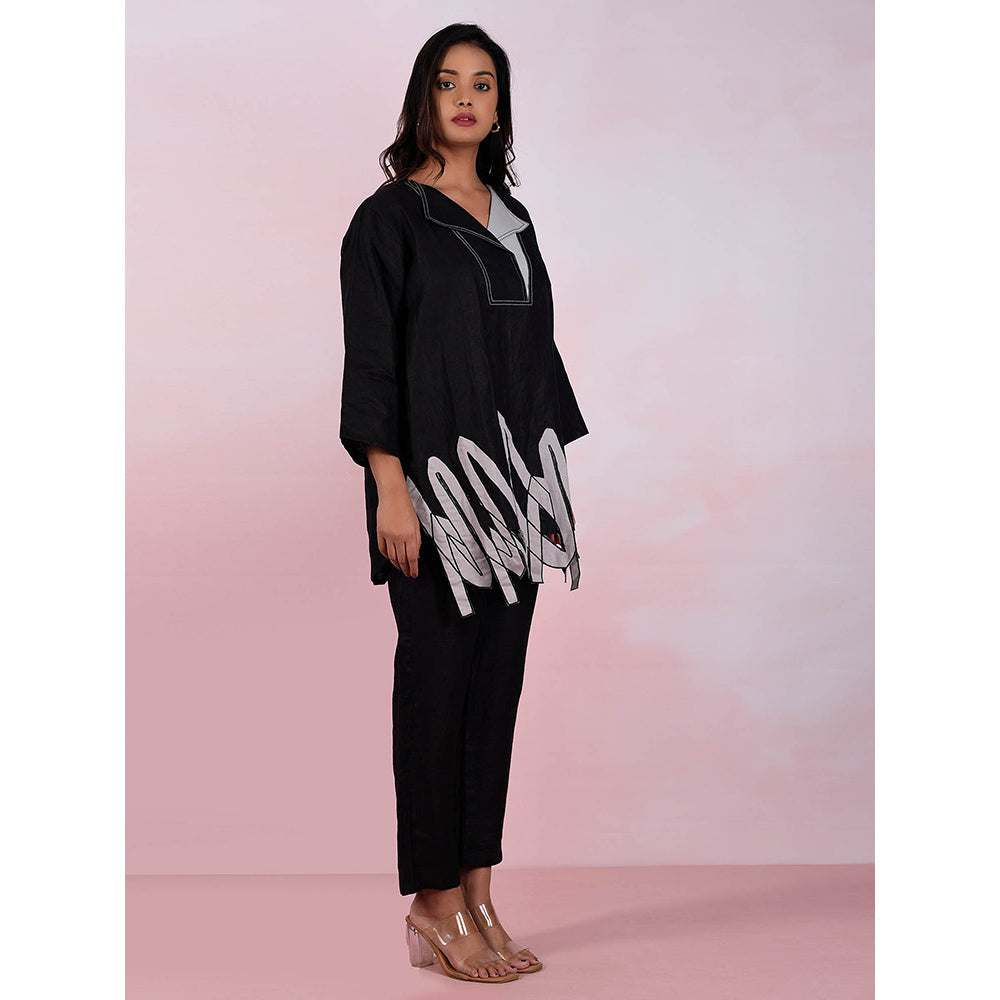 The House of Hemp Women Latest Stylish Neck Hemp And Lyocell Grey Co-Ord (Set of 2)