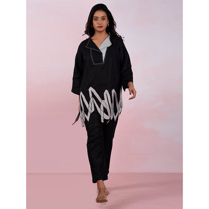 The House of Hemp Women Latest Stylish Neck Hemp And Lyocell Grey Co-Ord (Set of 2)