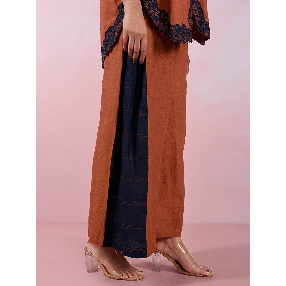 The House of Hemp Women Latest Stylish Neck Hemp And Lyocell Brown Co-Ord (Set of 2)