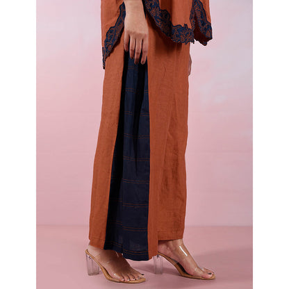 The House of Hemp Women Latest Stylish Neck Hemp And Lyocell Brown Co-Ord (Set of 2)