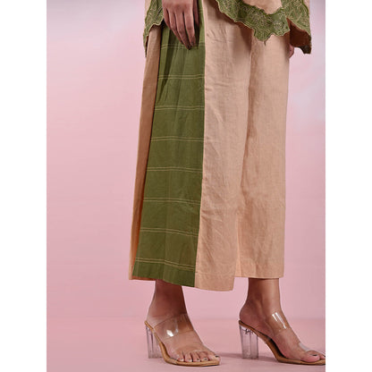The House of Hemp Women Latest Stylish Neck Hemp And Lyocell Olive Co-Ord (Set of 2)