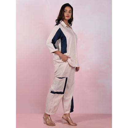 The House of Hemp Women Latest Stylish Neck Hemp And Lyocell Beige Co-Ord (Set of 2)