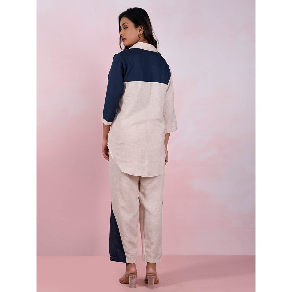 The House of Hemp Women Latest Stylish Neck Hemp And Lyocell Beige Co-Ord (Set of 2)