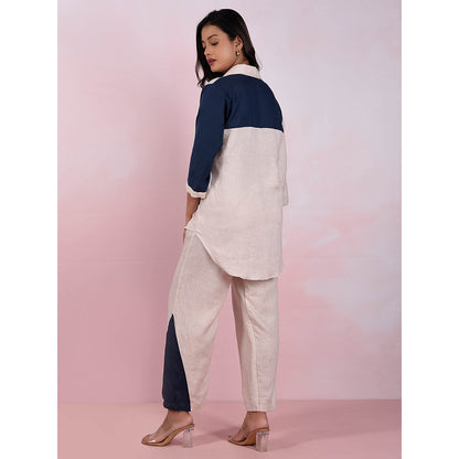 The House of Hemp Women Latest Stylish Neck Hemp And Lyocell Beige Co-Ord (Set of 2)