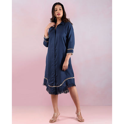 The House of Hemp Women Hemp and Lyocell Nocturne Fringe Dress