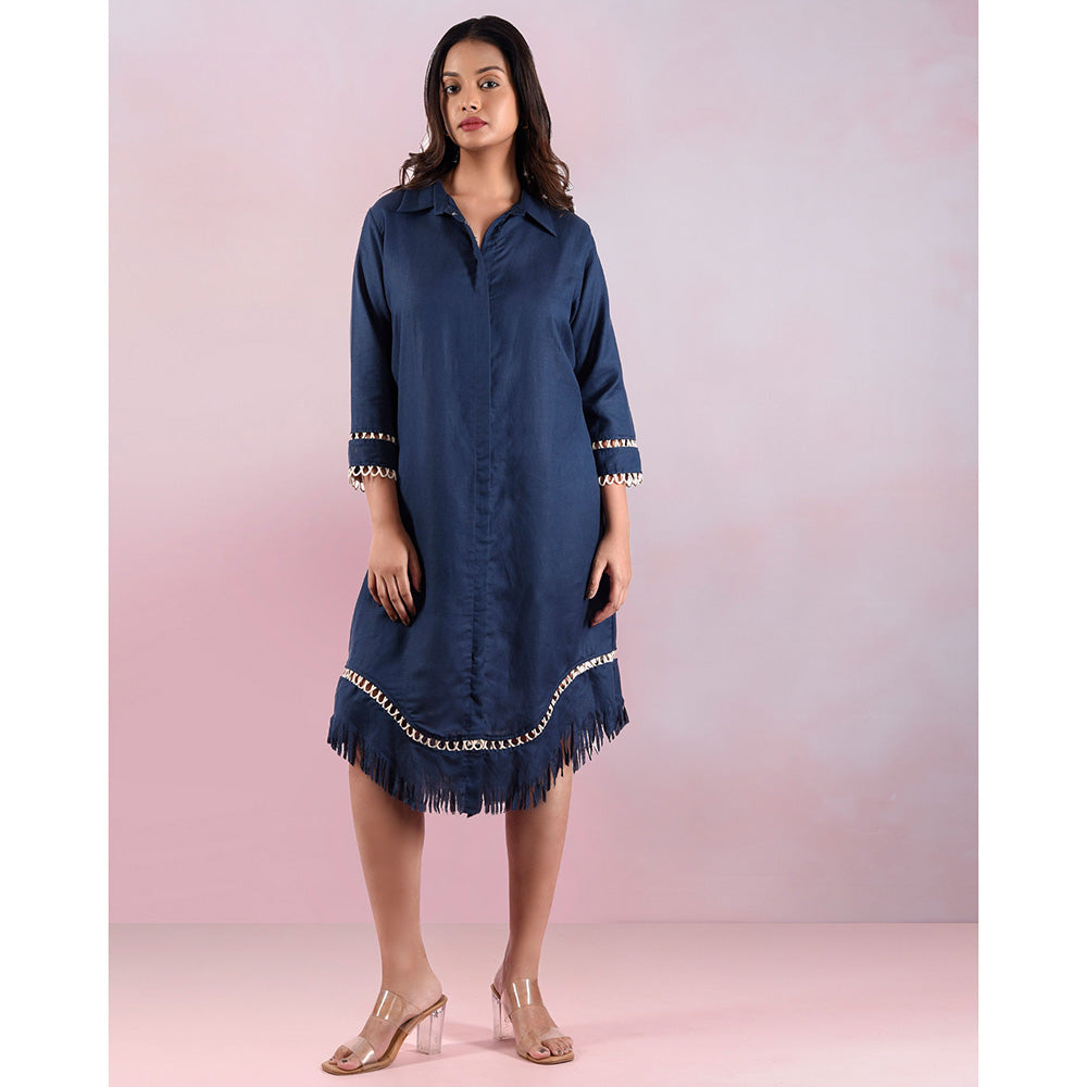 The House of Hemp Women Hemp and Lyocell Nocturne Fringe Dress