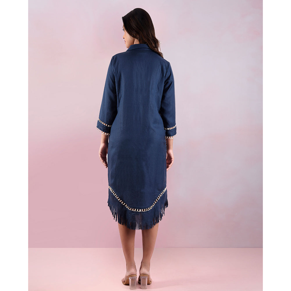 The House of Hemp Women Hemp and Lyocell Nocturne Fringe Dress