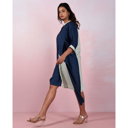 The House of Hemp Women Hemp and Lyocell Indigo Mist Dress