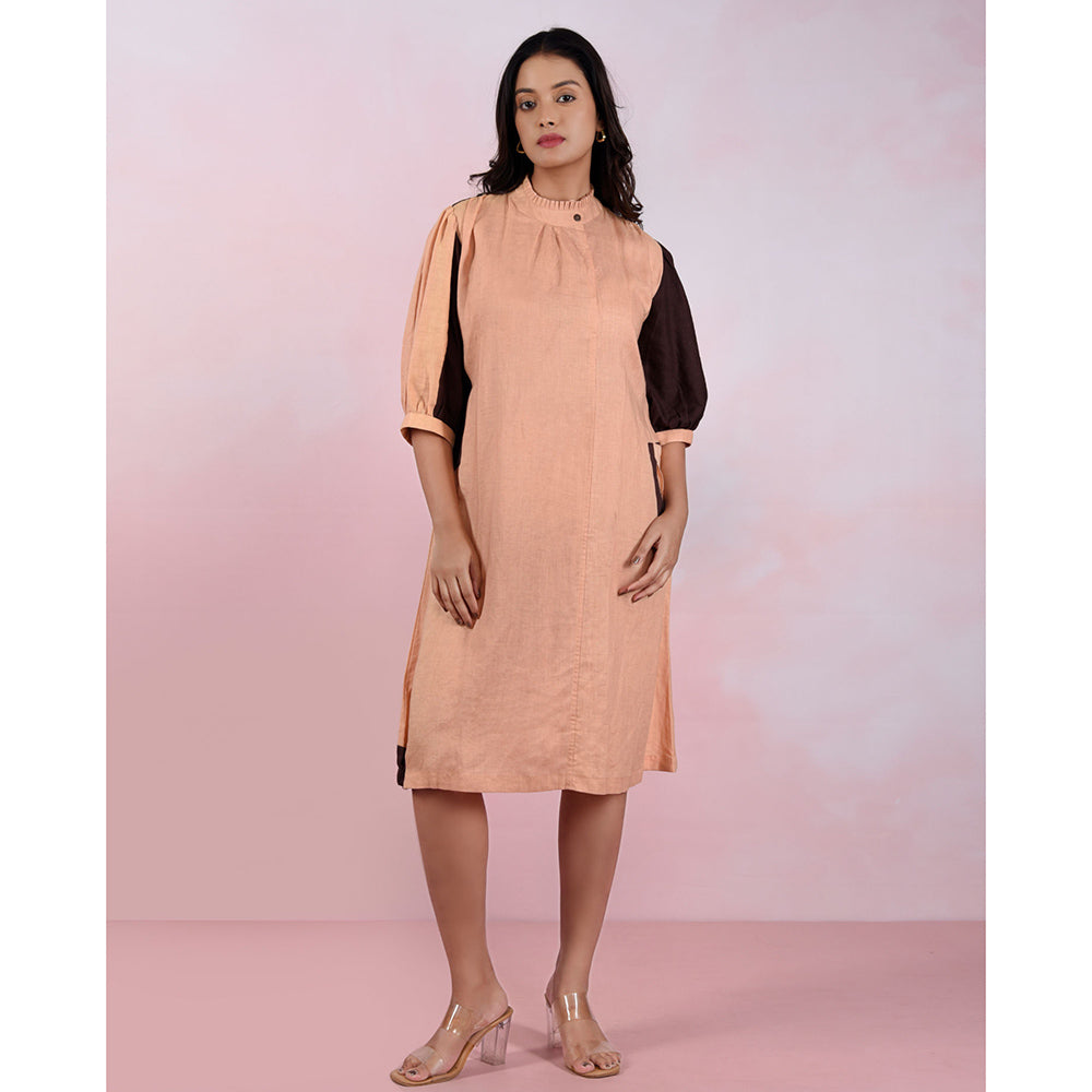 The House of Hemp Women Hemp and Lyocell Caramel Edge Dress