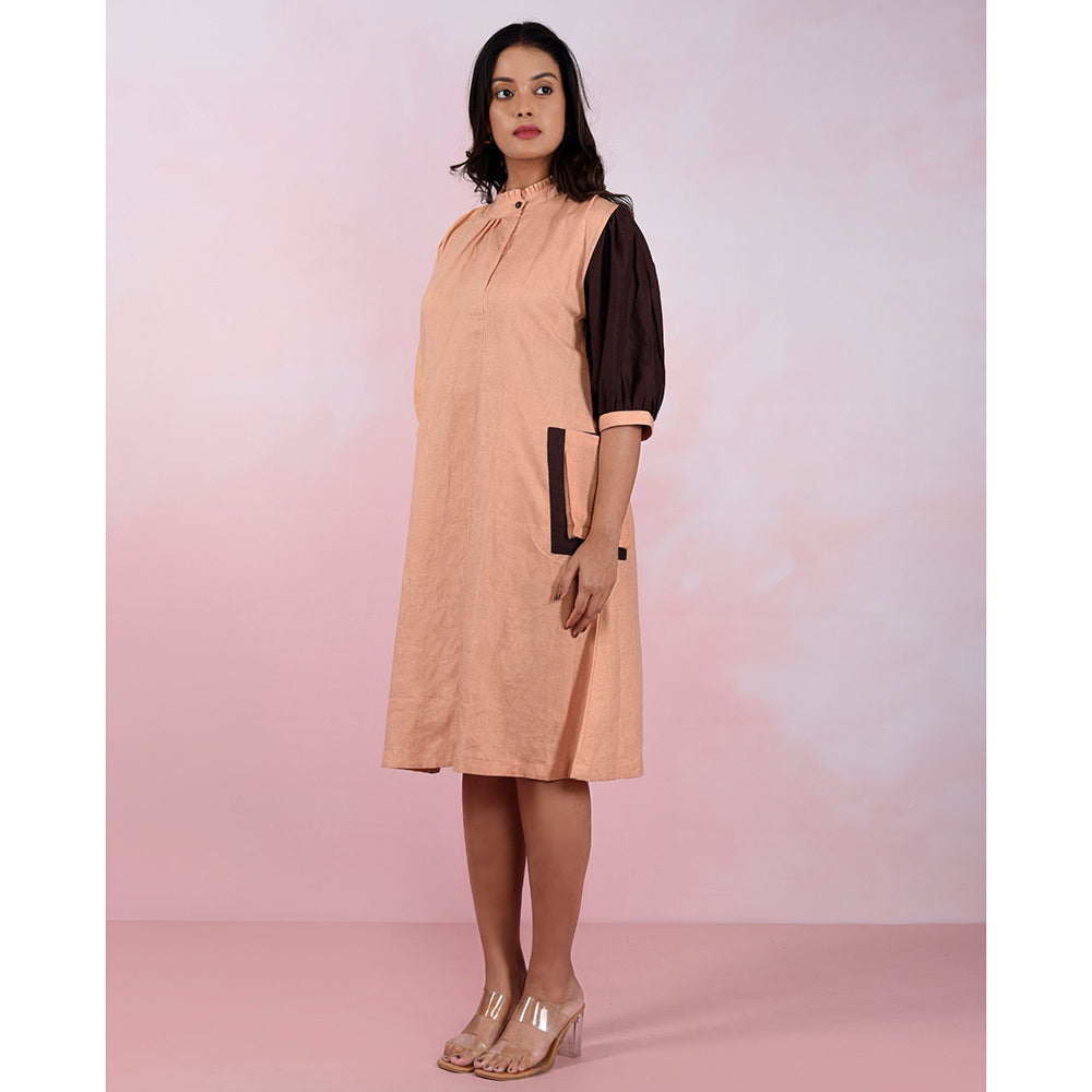 The House of Hemp Women Hemp and Lyocell Caramel Edge Dress