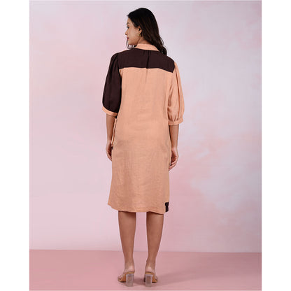 The House of Hemp Women Hemp and Lyocell Caramel Edge Dress